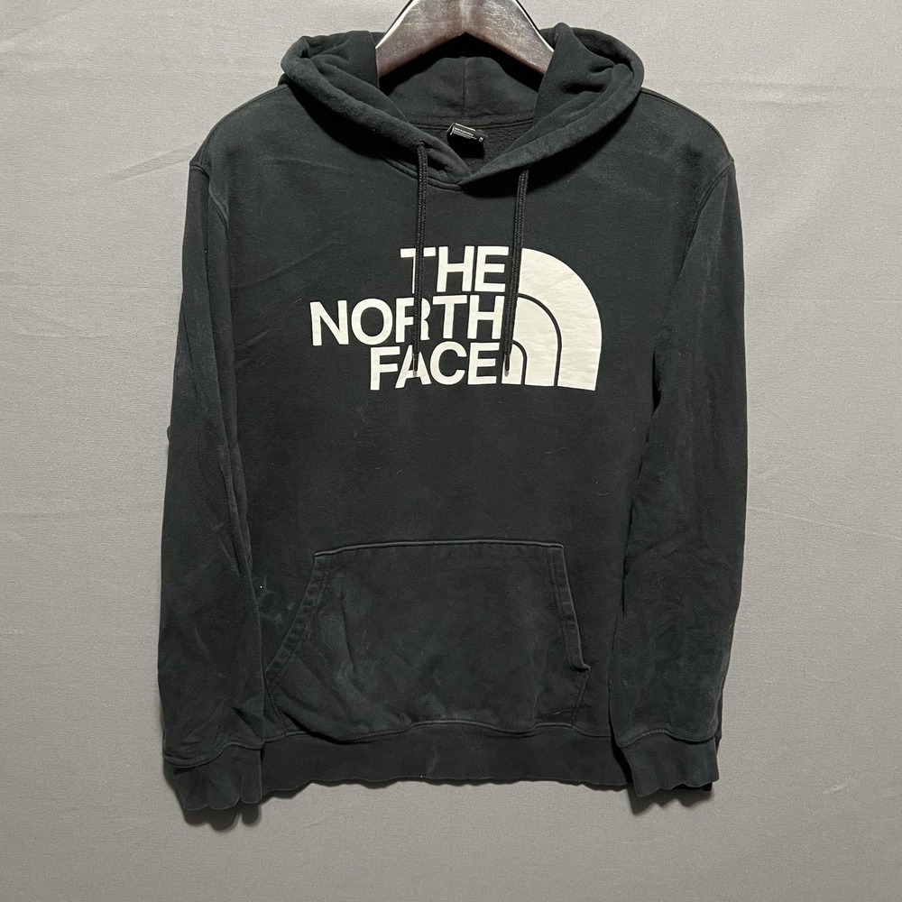 The North Face Hoodie Mens XL Black Pullover Fleece Logo Graphic Sweatshirt
